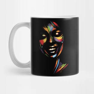 Afrocentric Woman Multicolored Silhouette Mug